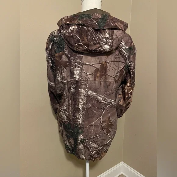 Realtree Camouflage Hunting Jacket Hooded Water Resistant Men's Size M